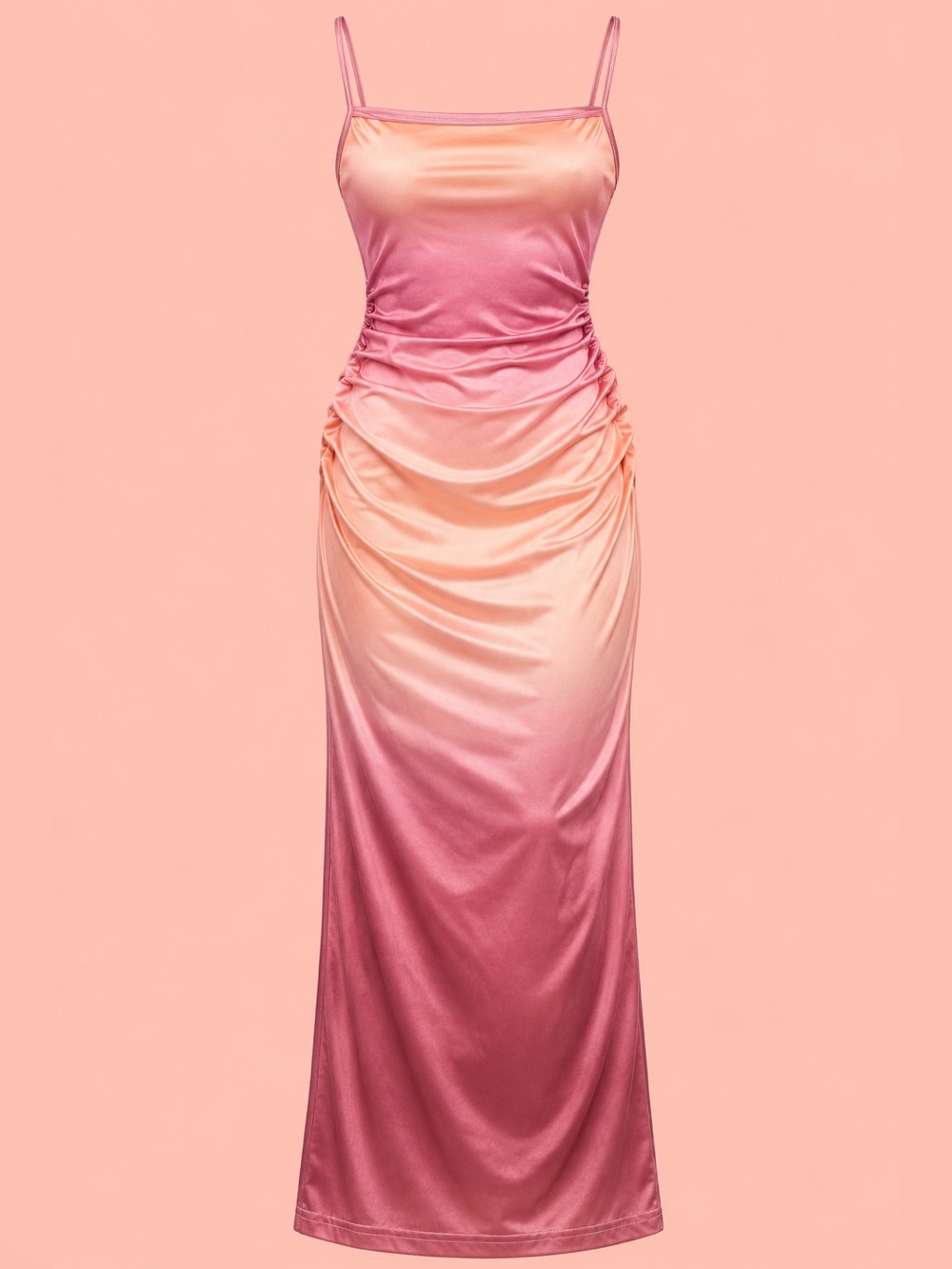 Pink Ombre Bodycon Maxi Dress – Size Medium